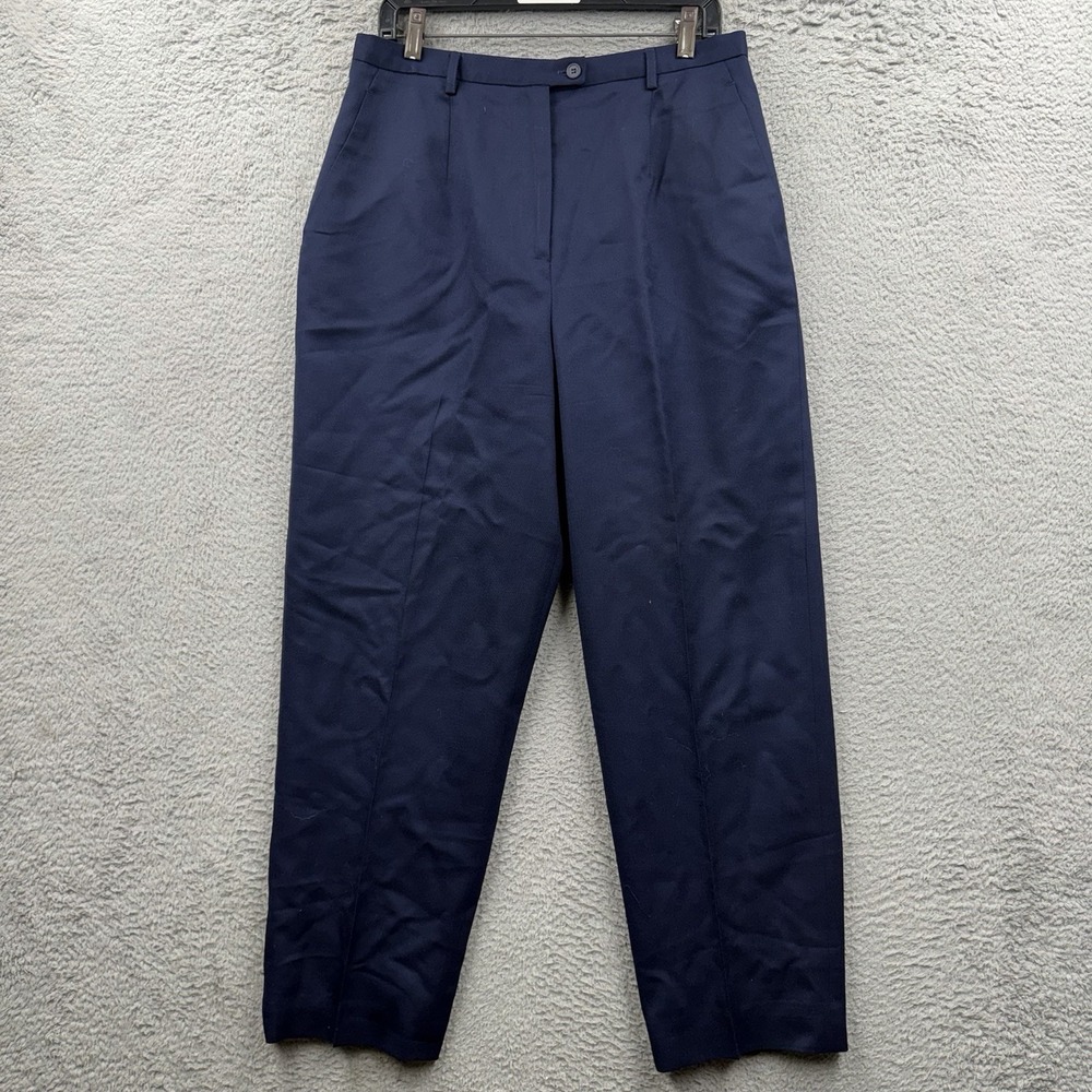 Pendleton Women's 100% Virgin Wool Navy Dress Pants Size 14 Lined Slacks USA